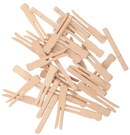 AKOOSY Ropa de Madera Resistentes y Funcionales Diseño Antideslizante 100 Pinzas y Bordes Lisos, Ideales para Manualidades y Tendedero
