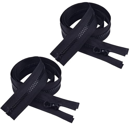 Cerniera, DOITEM Cerniera in Resina Cerniere in Plastica Zip Zip per Cucito e Artigianato (Blu Marina, 75cm)