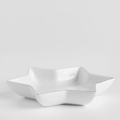 home&you - Bandeja para servir Whitetrees, forma de estrella, decoración navideña, plato de postre, bandeja, de dolomita, Navidad, bandeja para servir pasteles, galletas, galletas, 30,5 x 30,5 cm
