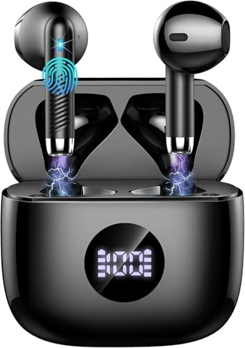 Bluetooth Kopfhörer, 50Std 3D HiFi Kopfhörer Kabellos Bluetooth 5.4, Tiefer Bass in ear kopfhörer, 4 ENC Noise Cancelling Mic Earbuds, 2.8g IP7 Schnellladen kabellose kopfhörer, LED Ohrhörer Sport Gym