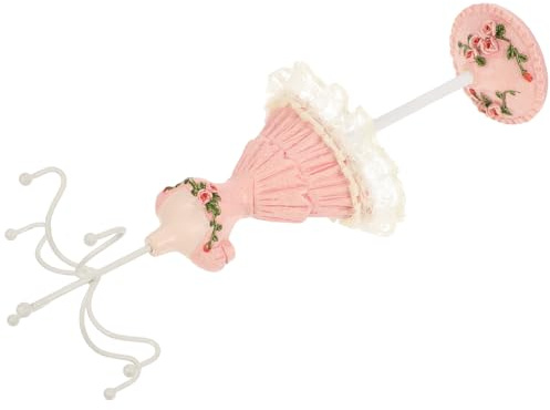 HEALEEP Présentoir à Bijoux pour Mannequin Rose en Métal, Rangement Stable | Présentoir à Colliers, Organisateur de Bijoux, Usage Maison et Boutique, Style Chic, Décor de Coiffeuse