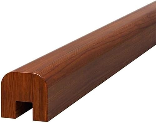 corrimano scale Corrimano in legno for scale, corrimano superiori in vetro, canale superiore in vetro, scanalatura for schede, lunghezza personalizzabile esterne(Walnut,150cm)
