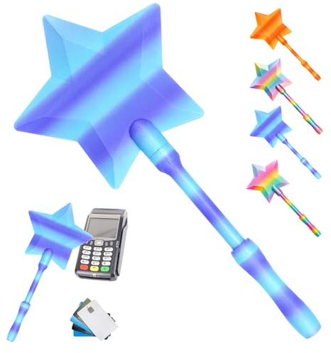 LIZANQU Varita Tarjeta Credito, Estrella para Tarjeta de Crédito (Morado) | Credit Card Wand para Niños Adultos, Supermercado, Restaurante y Tienda
