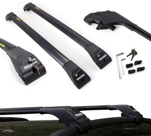 RIDIGO AERO Dachträger für VW Touran 2 II 5T ab 2015 | Aluminium, 75 kg Tragkraft, offene Dachreling, Schwarz