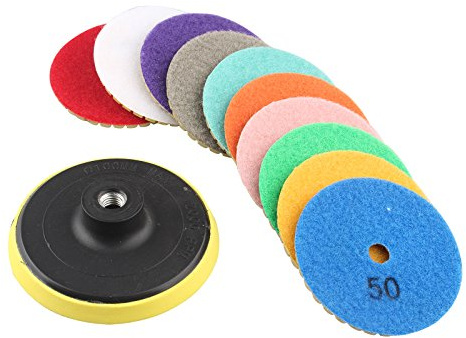HALJIA Almohadillas para pulir de diamante 3 pulgadas 80mm disco de desbaste para con pulido Rodado 10 pcs para granito, mármol, hormigón piedra 50 100 150 300 500 800 1000 1500 2000 3000