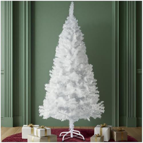 tectake Christbaum realistischer und naturgetreuer Weihnachtsbaum künstlich, Tannenbaum, Deko, Christmas Tree - Kunstbaum mit Ständer - 180 cm, 533 Spitzen Weiss