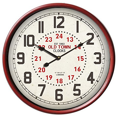 SOLO MOBILI Reloj de pared Old Town London Rojo 50 cm Diámetro