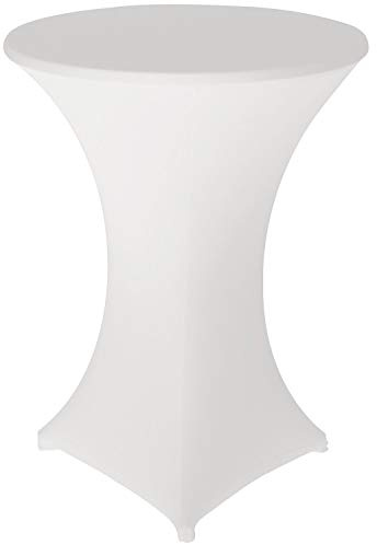 ele ELEOPTION Stehtischhusse 2er Pack Stretchhussen,Tischhusse Stehtische Hussen Dekoration für Cocktail Party Hochzeit Bankett (80 X 110 cm, Weiß)
