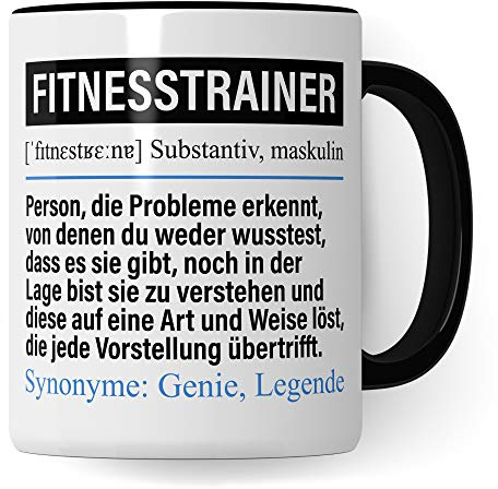 Pagma Druck Tasse Fitnesstrainer lustig, Fitnesstrainer Geschenk, Spruch Trainer Geschenkidee, Kaffeetasse Ausbildung Lehre Beruf Fitnesstraining Kaffeebecher Teetasse Personal Training Becher