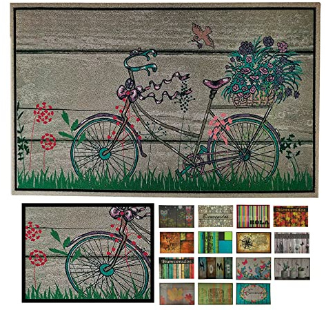 LUCA HOME - Felpudo Entrada casa de Goma-Flocada 40x70 cm Arizona Forma Base Antideslizante- fácil Limpieza- Felpudo Absorbente Acolchado- Fepudo para Exterior e Interior (Bicicleta)