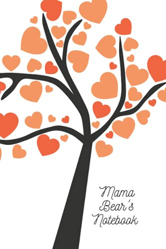 Mama Bear's Notebook: Apricot Love Heart Tree Cover Design, 6x9 inches lined paper journal, 120 pages