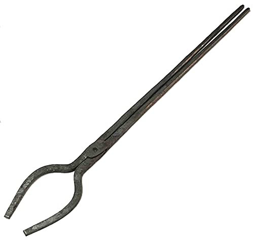 Tenaza de forja Pinzas de herrero Tenaza de forja de nariz redonda Pinzas en U Forja de tornillo de banco de yunque 2PCS 70cm 980g Tenaza de forja para Ingeniero Herrero,B