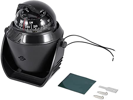 Digital Marine Kompass, Seekompass Nachtbeleuchtung Universal Armaturenbrett Elektronischer Multifunktionsnavigations Hohe Präzision LED-Licht Schwenkbarer Kompass für Auto Boot LKW Outdoor Caravan