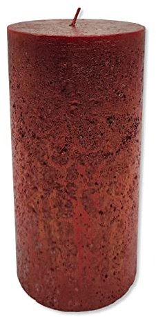 DARO DEKO Stumpenkerze XL 10 x 20cm rot mit Glitzer durchgefärbt Säulenkerze