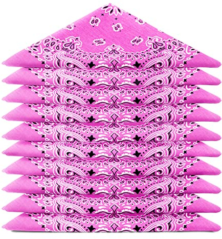 ...KARL LOVEN BANDANA set da 5 Rosa - Motivo Paisley Mandala - 100% Cotone - Spessore Superiore - 20 Colori Esclusivi