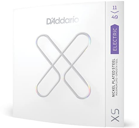 D'Addario Guitar Strings - XS Nickel Coated Electric Guitar Strings - XSE1149 - Maximum Life with Smooth Feel & Exceptional Tone - For 6 String Guitars - 11-49 Medium