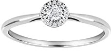 JC Trauringe Damenring Solitär-Ring 585 Weißgold Verlobungsring mit Diamanten Vorsteckring 110 017BR6 (57 (Ø 18,2 mm), 0.105)