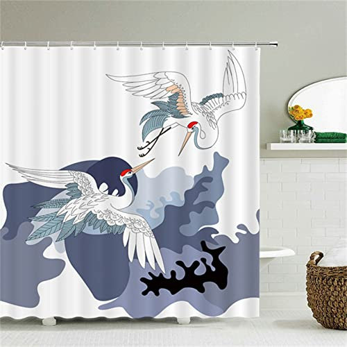 Duschvorhang 250x200cm ,Duschvorhänge Wasserdichter Anti-Schimmel Shower Curtains mit 12 C-Ringe,Verdickter Stoff,Waschbar Stoff Polyester 3D Duschrollo Badewanne Badezimmer Dekor Grauer weißer Kran