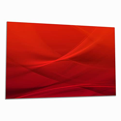 Wallario Herdabdeckplatte/Spritzschutz aus Glas, 1-teilig, 80x52cm, für Ceran- und Induktionsherde, Abstrakte rotes Muster - roter Stoff
