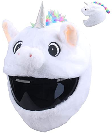 DXDRT Motorradhelmabdeckungen Für Die Meisten Vollständigen Gesichtshelme, Leicht Zu Installierende Staubkappe, Weihnachtshüte Spaß Reitausrüstung Und Geschenke (Helm Nicht Enthalten),Unicorn