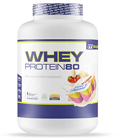 MASmusculo - Whey Protein 80-2 Kg - Fragola e Banana - Proteina Whey di pura qualità - Whey Protein - Con Lacprodan di Arla e Whey - Aiuta ad aumentare la Massa Muscolare
