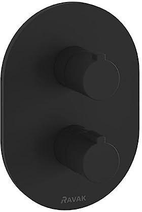 Thermostat Unterputz Badarmatur | für 2 Funktionen | Schwarz | CR 063.20BL | RAVAK
