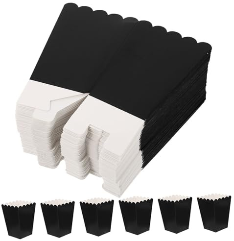 MAGICLULU Kreative Popcornboxen 100 Stück aus Weißem Karton Sichere und Zuverlässige Popcornbehälter für Snacks und Süßigkeiten für Filmabende und Partys
