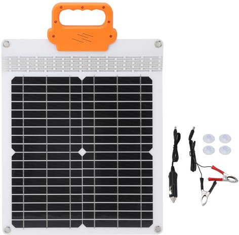 Chargeur de Panneau Solaire Monocristallin 20 W, Chargeur Solaire Portable Léger avec Poignée, Alimentation de Secours pour Voyage en Plein Air, Camping