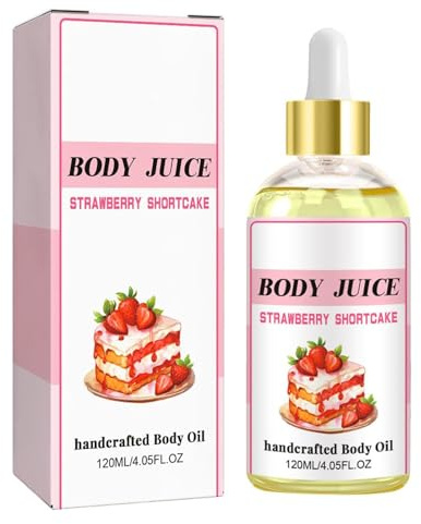 Essencia Scented Juicy Body Oil, Daily Moisturizing Dry Body Oil, Strawberry Body Oil after Shower, Vitamin E Hydrating Body Oil, Moisturizing Body Oil Massage Oil for Women And Man (Strawberry)