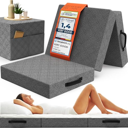 Folding Mattress Single – 14cm Thick Memory Foam Foldable Bed for Travel, Camping, RV or Guests – Oeko-Tex Certified, Portable and Comfortable Floor Bed, Space-Saving Guest Sleeping Solution for Home