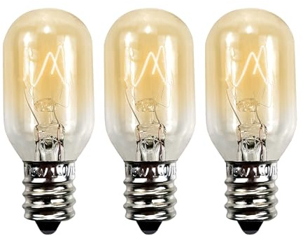 3 Pack Heat Resistant Oven Bulbs 300'C E12 15 Watt 120V Appliance Microwave Over Stove Range Hood Lava Lamp Bulb Himalayan Salt Rock Basket Plug in Aromatic Wax Warmer Bulb