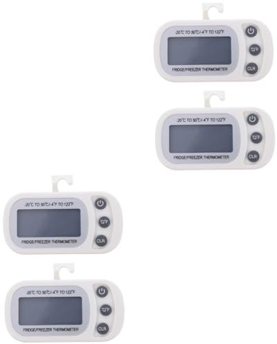 Ciieeo 4pcs Digital Fridge Thermometer Aquarium Thermometer Portable Lcd Display Temperature Easy Readings Wall Magnet Bracket