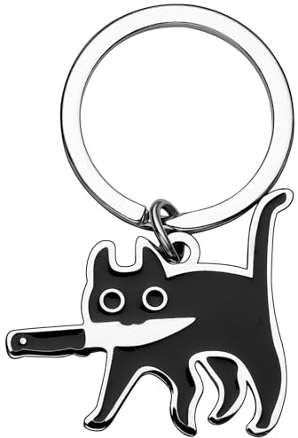 Chat Noir et Blanc Porte-clés, Dessin Animé Enchanteur Porte Cle Chat, Porte-Clés, Partenaire, pour Sac, pour Sac, Sac à Dos, Clés de Voiture, Sac à Main, Ceintures, Cadeau pour les Enfants, Famille