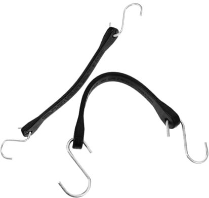 ABOOFAN 2 Stück Gummi Spanngurte 9 Zoll mit Metallhaken Elastische Ladungssicherung für LKW Anhänger und Wohnmobile Verschleißfestes Gummiseil für Planen und Outdoor Einsatz