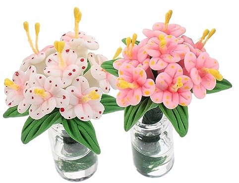 INOOMP 2pezzi Pianta in Vaso in Miniatura in Bottiglia Di Vetro Decorazione Per Casa Delle Bambole Di Bonsai Accessori Per Case in Miniatura Piccola Pianta in Vaso Per Giardini in