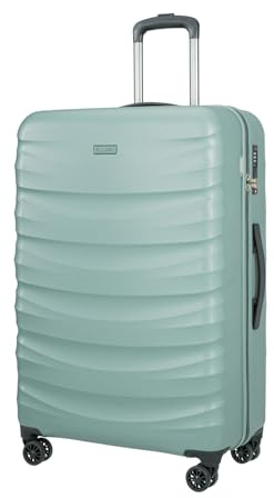 PUCCINI Polycarbonat Koffer Valencia Hartschalenkoffer Handgepäck Trolley Leicht Reisekoffer mit Zwillingsrollen M-L-XL (Grün, M)