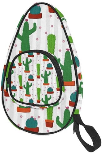 VAPOKF Housse pour raquette de tennis de table, cactus vert, petit sac de raquette de ping-pong, sac de raquette de tennis de table avec pochette pour 4 à 5 balles