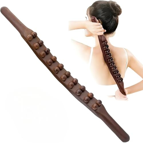 Massage Roller Stick,2025 Neue MassagegeräT,Holztherapie Massage Mit Werkzeuge 20 Massagebälle,Gua Sha Wooden Therapy Stab,Ganzkörper Massagestab-Holz Für Rücken,Bauch,Schulter,Fuß