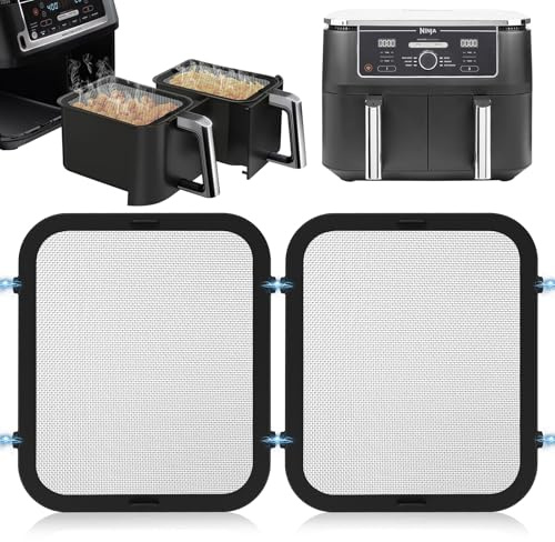 Edelstahl Spritzschutz Feinmaschiger Fettspritzschutz für Ninja AF400EU/AF451EU, 2 Stück Heißluftfritteuse Zubehör Effektiver Fettspritzschutz für Ninja Foodi Max Dual Zone AF400EU & AF451EU