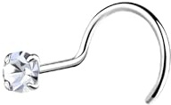 Monkimau Nasenpiercing - Nasenstecker - 925 Sterling Silber - Piercing Nase - Nose Piercing - Hypoallergen - Nickelfrei