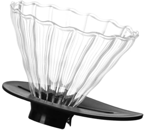 BESPORTBLE Filtro Cono Caffè in Vetro Trasparente Riutilizzabile Imbuto Compatto Versatile per Uso Domestico e Ufficio Facile da Pulire e Adatto Diverse Dimensioni di Tazze e Riutilizzabile