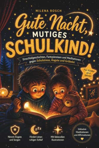 Gute Nacht, mutiges Schulkind!: Einschlafgeschichten, Fantasiereisen und Meditationen gegen Schulstress, Ängste und Grübelei. Für Schulkinder ab 6 Jahren.