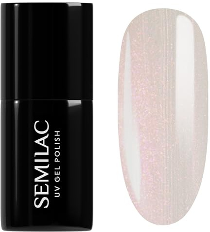 Semilac UV Nagellack 960 Pink Glazed 7 ml – Halbtransparentes milchiges Rosa mit Pearl-Glazed-Effekt – Inner Glow Kollektion