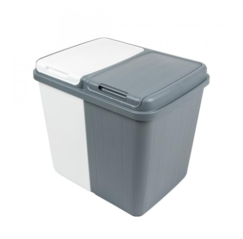 Dual Compartment Laundry Hamper 80 Litre - 2 × 40 Litre Sorting Bins for Colours & Whites, Split Laundry Basket with Lids, Durable Plastic Laundry Sorter