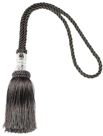ZTUVWYACD Fermacurtaini Holdbacks, Fermatenda for Tenda con Nappa a Sfera Multicolore 58 cm(Charcoal)