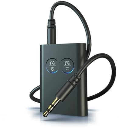 Iyalezirk Trasmettitore Ricevitore Bluetooth 5.2 per Auto Adattatore Audio Wireless -Adaptive HD A Bassa Latenza con Aux da 3,5 mm