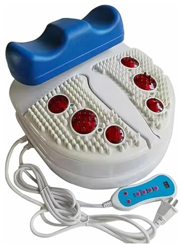 Fitness Blood Chi Machine, Swing Foot Massager with Wire Control, Passive Aerobic Exerciser for Vitality Swing Shaking Exercise, Foot Massager Machine with Comfortable Padded Ankle Cradle Blue