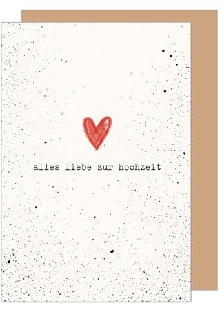 Edition Seidel Premium Glückwunschkarte zur Hochzeit mit Umschlag. Hochzeitskarte Grußkarte Karte Klappkarte Spruch Vermählung Brautpaar Paar Mann & Frau Liebe Zuneigung Herz (H556 SW026)