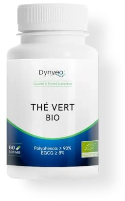 Té Verde Orgánico - 90% Polifenoles & 8% EGCG - Antioxidante, Vitalidad & Metabolismo - Extracción 100% Acuosa Sin Solventes - 60 Cápsulas Vegetales (2/Día = 1 mes) - Dynveo