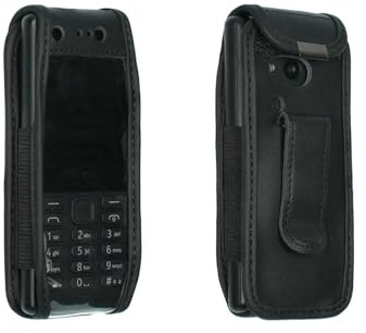 caseroxx Ledertasche mit Gürtelclip für Nokia 150 in schwarz – robuste Handy-Tasche mit Sichtfenster & Gürtelclip aus Echtleder, ideal für Beruf, Freizeit, Outdoor & sicheren Transport